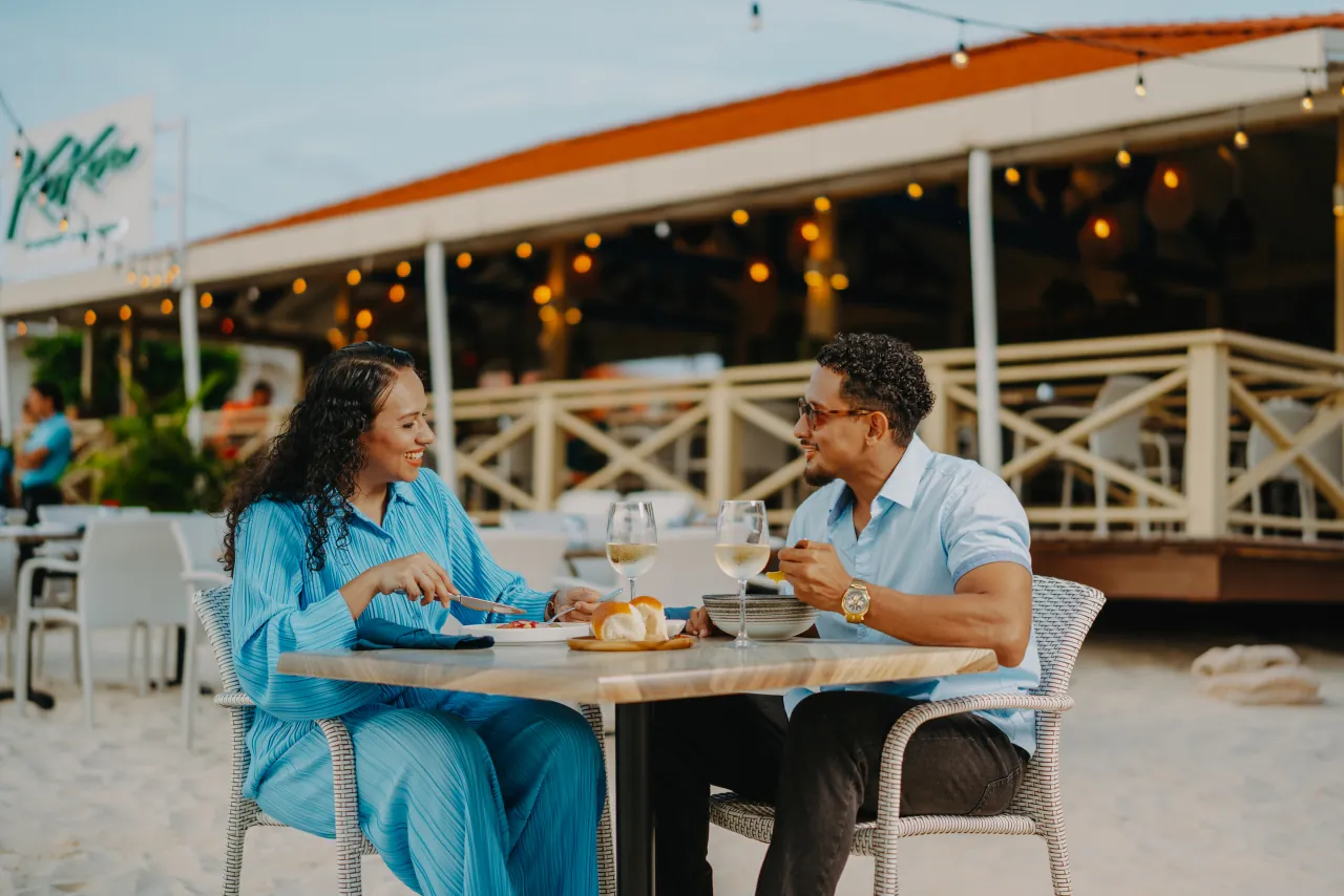 Dining on the beach in Aruba