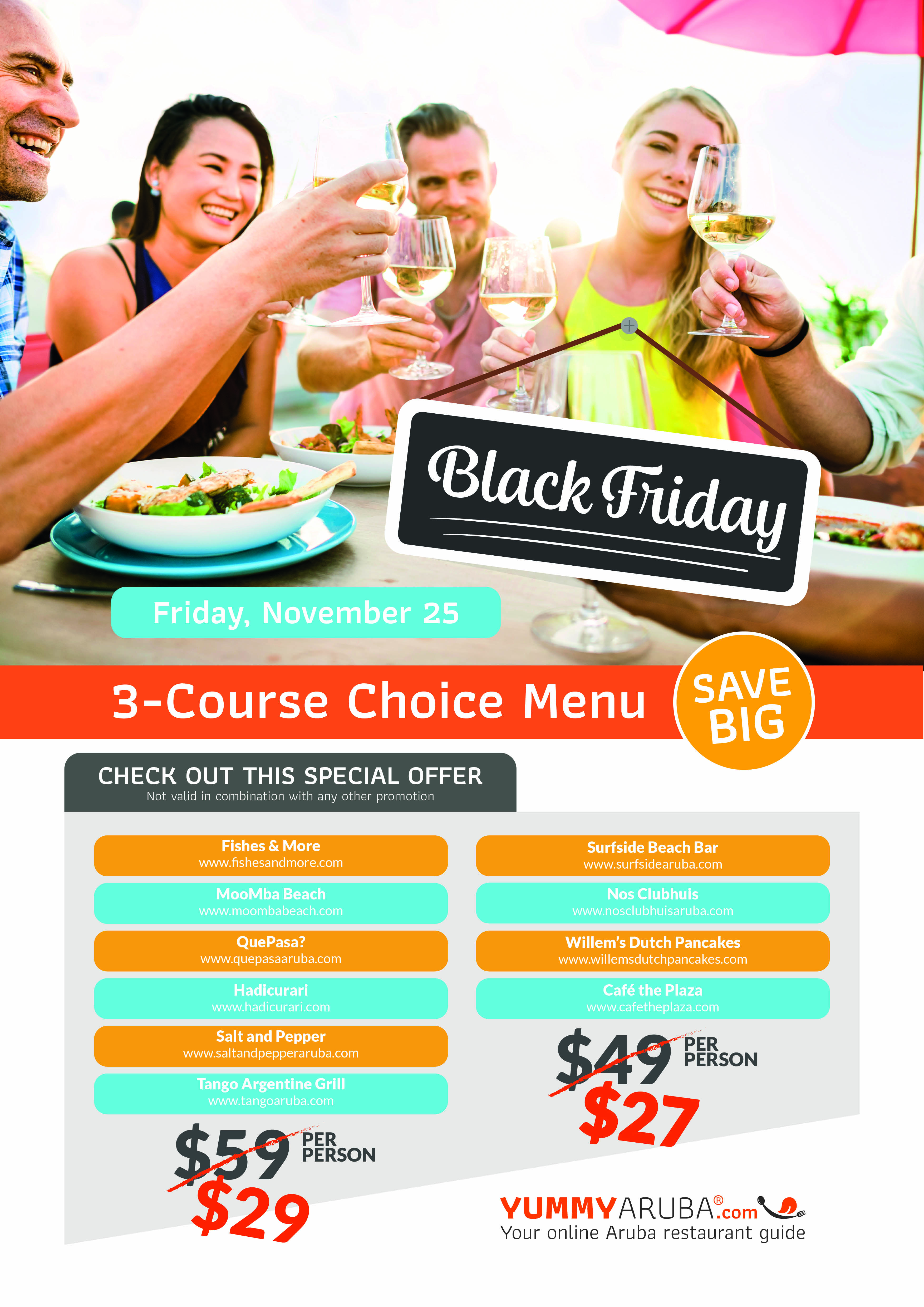 black friday. deals. culinary. menu. save money. cheap. good price. restaurants.