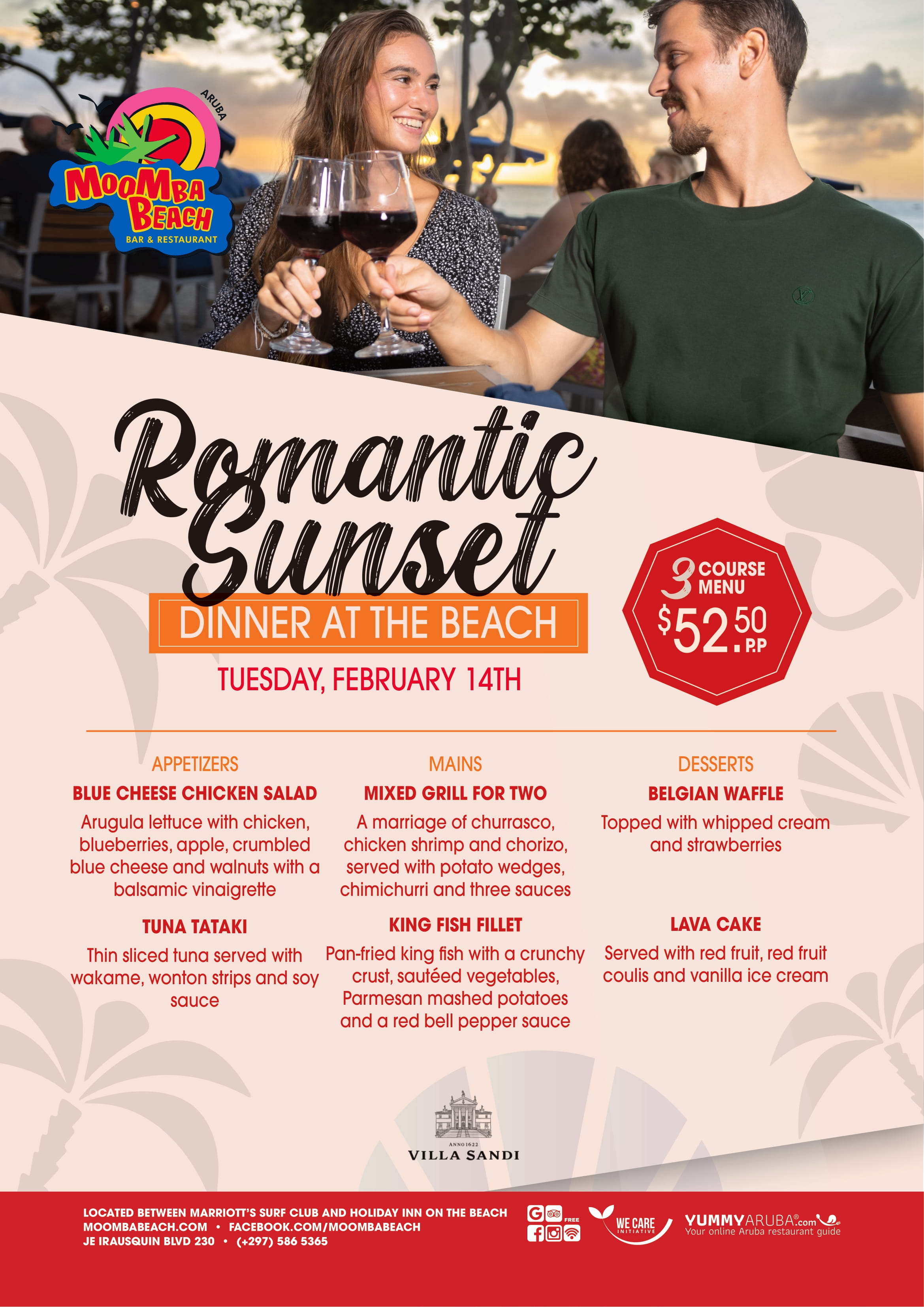  This romantic sunset getaway at the open-air seaside restaurant of MooMba Beach