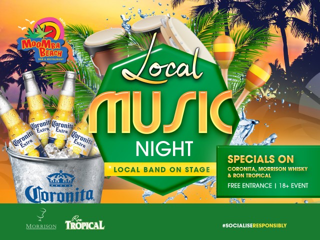 Local Music Night at MooMba Beach promises lots of fun!