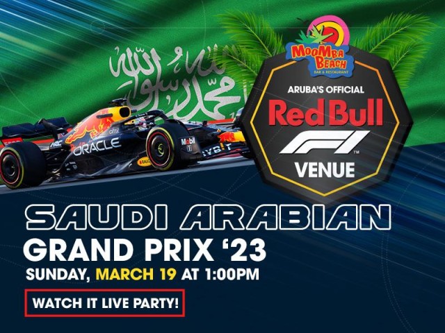 Experience the Saudi Arabian GP at Aruba's Official Redbull F1 Venue!